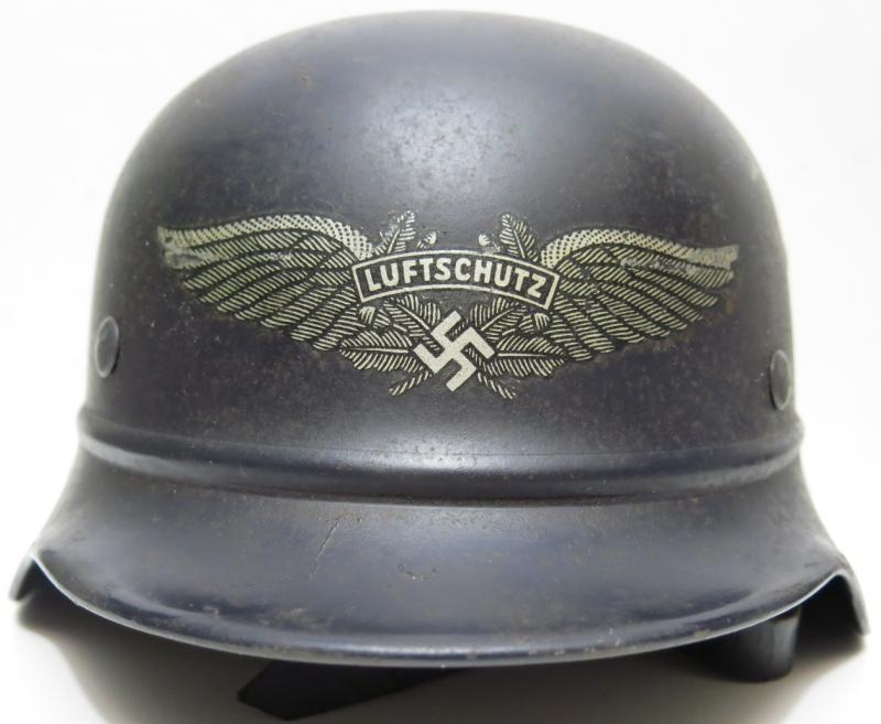 German Luftschutz M40 Helmet NS62, Rare Maker, New Condition.