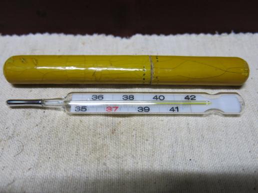 German Wehrmacht Thermometer Stamped 1944 With Transport Tube.