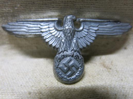 German SS Eagle Zinc Made Late War 1943-44 For Schirmmütze Visor Cap Mint. (10)