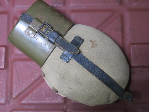 German Wehrmacht Feldflasche M42 Canteen Late War With Canvas Cover 1944 Matching CFL 44.