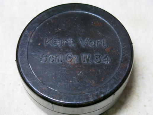 German Wehrmacht Bakelite Pot For Kart. Vorl. 8 cm Gr. W. 34 1943 Mint.