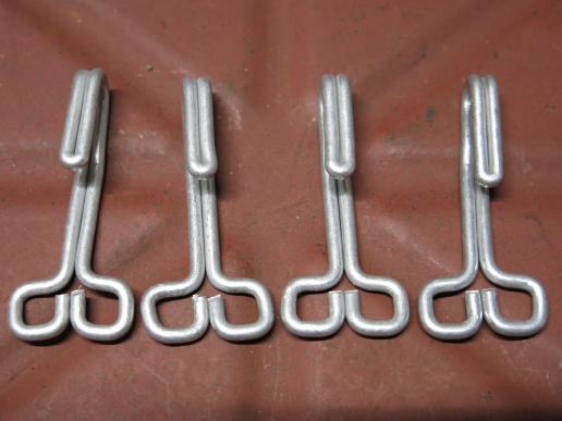 German Wehrmacht Set Of 4 Aluminium Belt Hooks Mint.