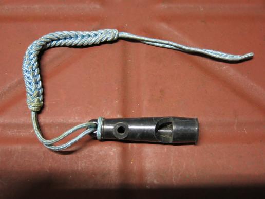 German Wehrmacht Whistle With Light Blue Cord.