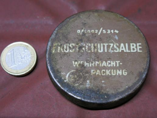 German Wehrmacht Frostschutzsalbe Anti Frost Cream Tin Unopened. (2)