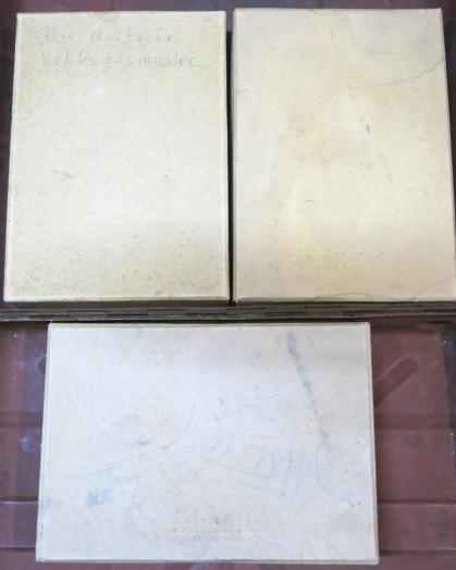 German Volksgasmaske Set Of Three M, (Mann), F, (Frau), K, (Kind), Boxed Untouched.