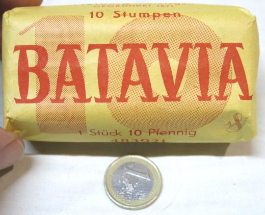 German Wehrmacht Batavia Sleeve 10 Stumpen Ten Cheroot Unopened.