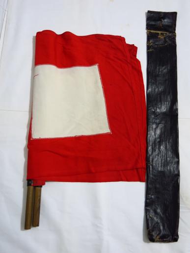 German Kriegsmarine Set Of Two Signal Flags With Pouch From Wilhelmshaven.