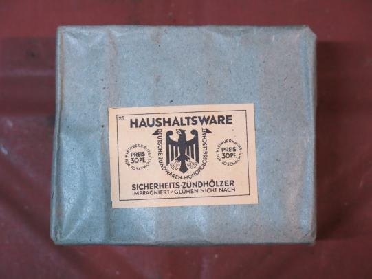 German Wehrmacht Unopened Package Of Ten Matchboxes.