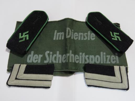 German SHUMA SD Set Schulterklappen Shoulder Boards+Armband+Collar Tabs. (20)