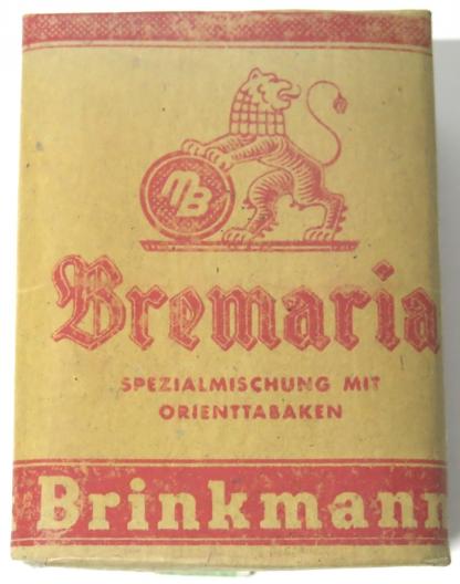 German Wehrmacht Tabak Bremaria Brinkmann Unopened Package.