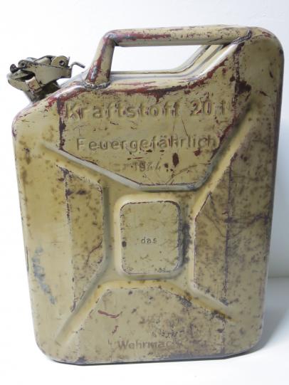 German Wehrmacht Kraftstoff 20 l Jerrycan In Late War Sand Colour 1944 Dated, Very Nice!!!!
