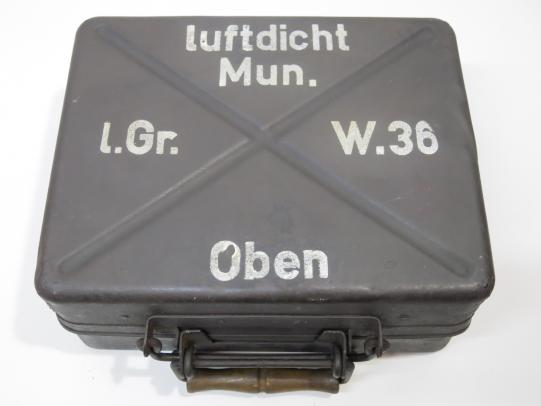 German Wehrmacht 5 cm leichter Granatwerfer 36, (5 cm leGrW 36), 5 cm Mortar Box bpo 1943, Extremelly Nice.