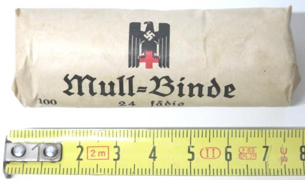 German Wehrmacht Deutsches Rotes Kreuz Medical Mull = Binde Field Dressing 1943 Small One Unopened And Rare.