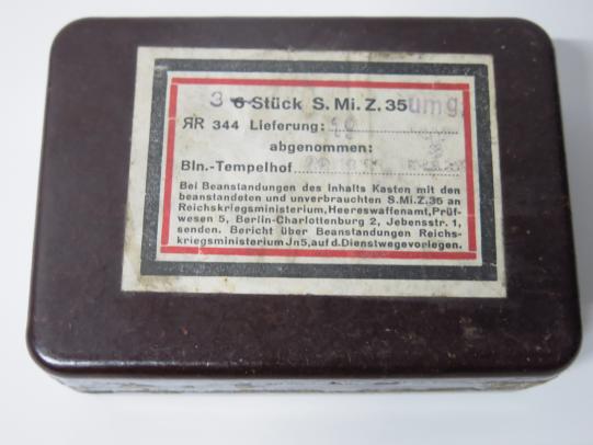 German Wehrmacht 3 Stück S. Mi. Z. 35 Empty Box 1939, MINT Condition.