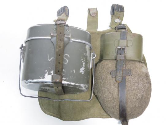 German Wehrmacht Original Equipment Set Bread Bag+Mess Kit+Canteen From W S, Part I.