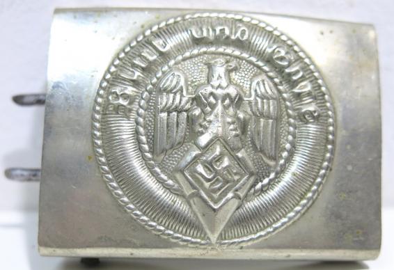 German Hitler Jugend Nickel Silver EM Belt Buckle.