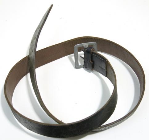 German Wehrmacht Officer Black Belt & Buckle 45 mm Wide 123 cm Long. (5)