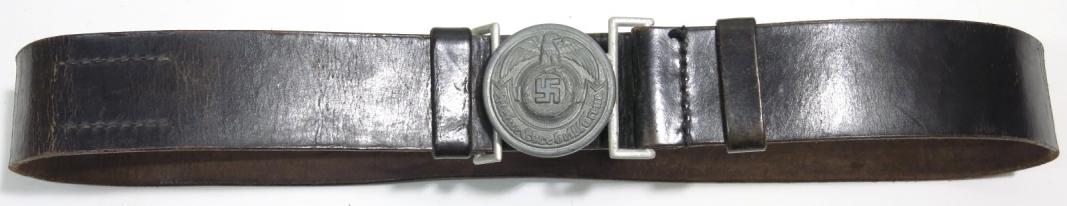 German Waffen SS Officer Leather Belt And Buckle, Complete Set, Wonderful Part I.