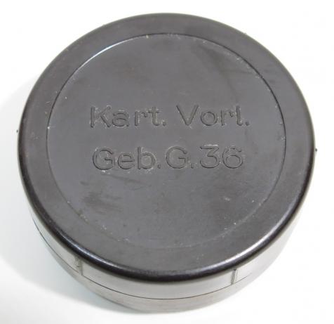 German Wehrmacht Bakelite Pot For Kart. Vorl. Geb. G. 36 fpr 1943.