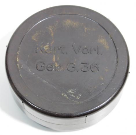 German Wehrmacht Bakelite Pot For Kart. Vorl. Geb. G. 36 fpr 1943.