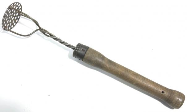 German Wehrmacht Potato Masher, A Real One, Post War Recycled M43 Handle.