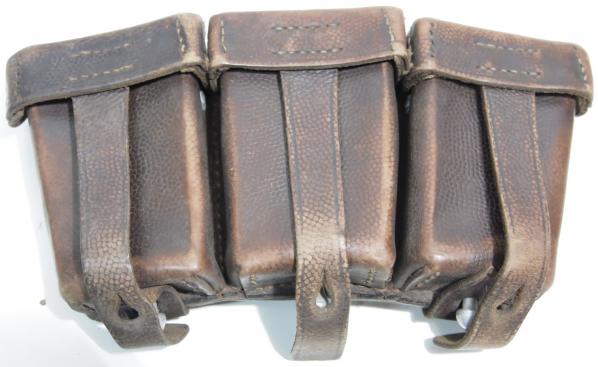 German Luftwaffe Brown Chocolate K98 Patronentaschen Ammo Pouch Lg. Nachr. R. 11 13. Res. Komp. Maker C. Otto Gerckens PINNEBERG 1938.