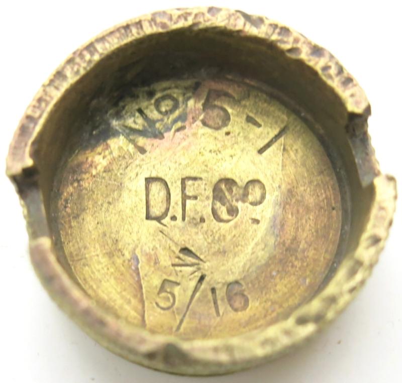 British WWI Mills Nº 5 - I Base Plug D.F.Cº 5/16 In Brass.