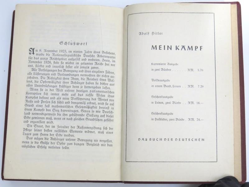 Mein Kampf Book Soldiers Edition 1941 Strasburg Stamp Near Mint And Rare.