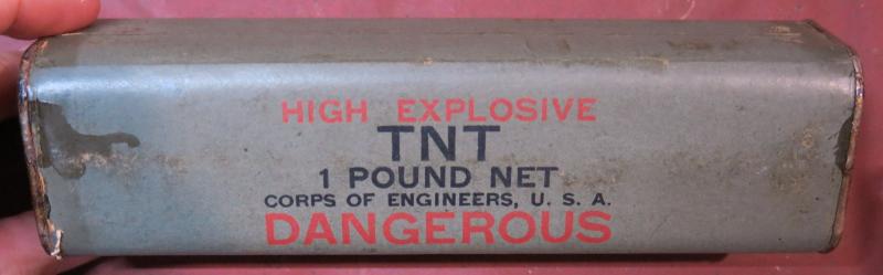 USA WWII TNT 1 Pound Demolition Green Block, Empty And Inert.