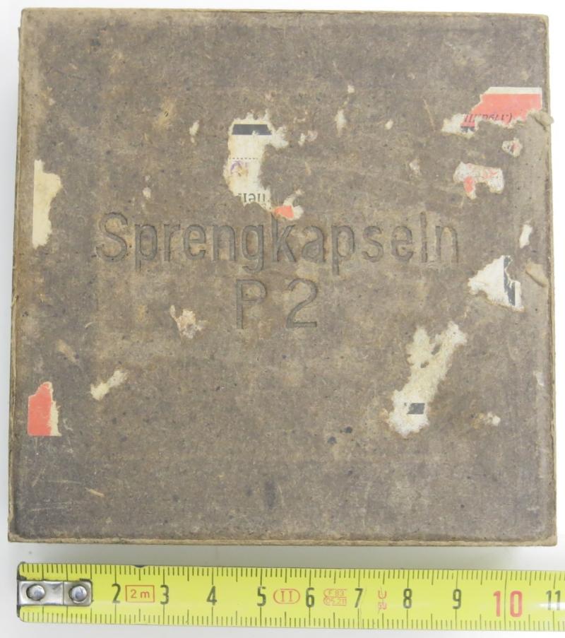 German Wehrmacht Cardboard Box For Sprengkapseln P2 1941, Rare.