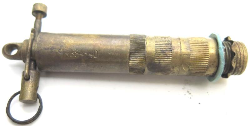 German Wehrmacht Zug-Zünder 35 ZZ35 Brass Fuze RR384-40 Complete And Inert.