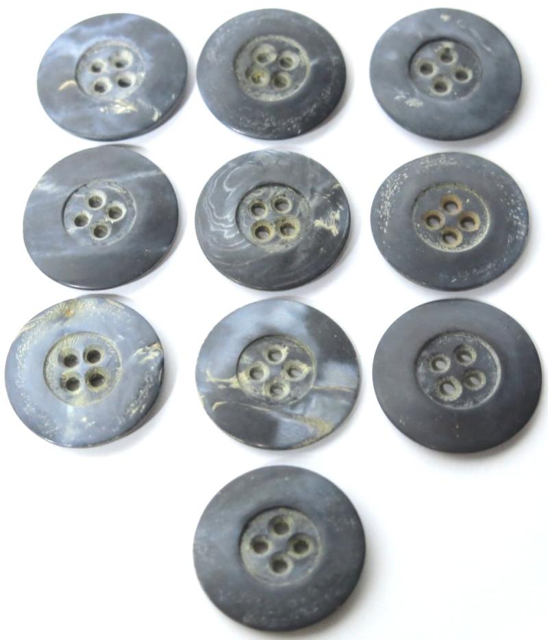 German Wehrmacht/Luftwaffe Set Of Ten Buttons In Grey Colour. (2)