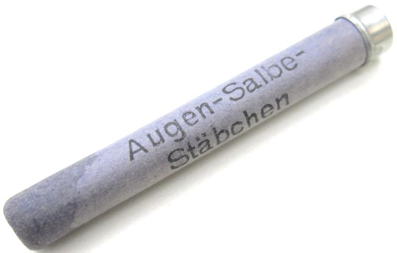 German Wehrmacht Augen-Salbe-Stäbchen Cardboard Tube Complete With Glass Sticks.