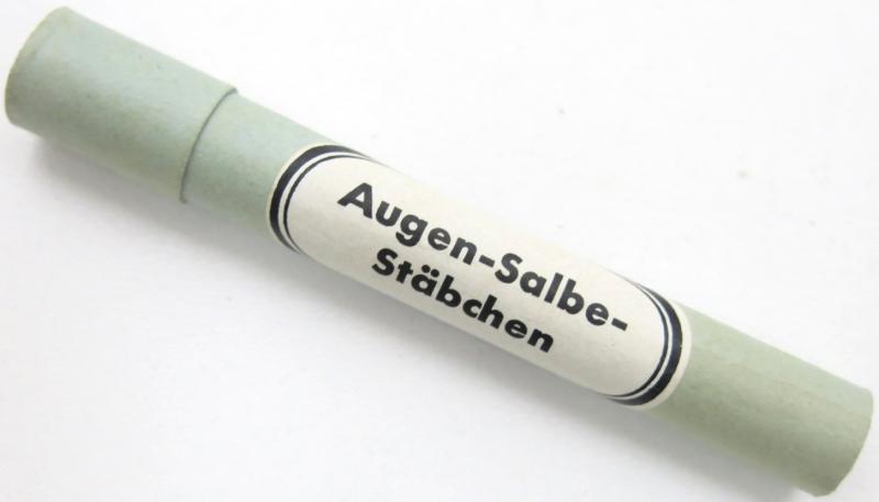 German Wehrmacht Augen-Salbe-Stäbchen Cardboard Tube Complete With Glass Sticks.