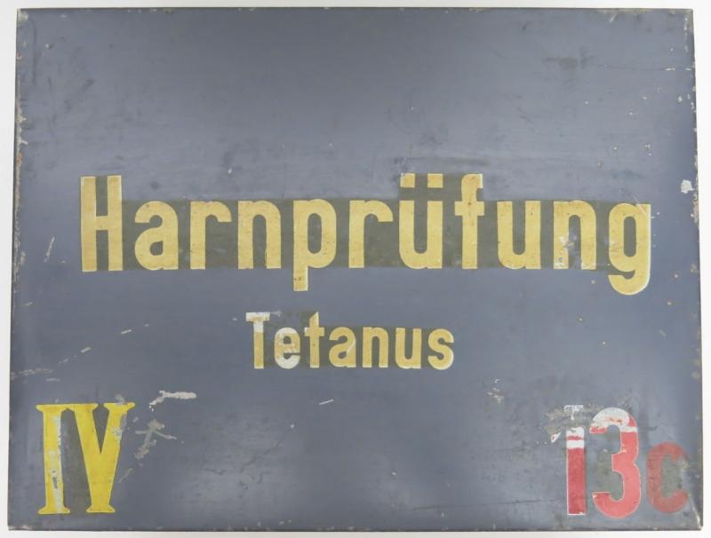 German Wehrmacht BIG Medical Tin Harnprüfung Tetanus, Urine Test Tetanus, Rare Metal Box.