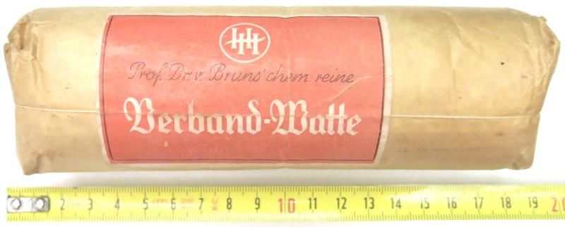 German Wehrmacht Medical 50 Grams Verband-Watte Prof. Dr. v. Bruns´ chem. reine.