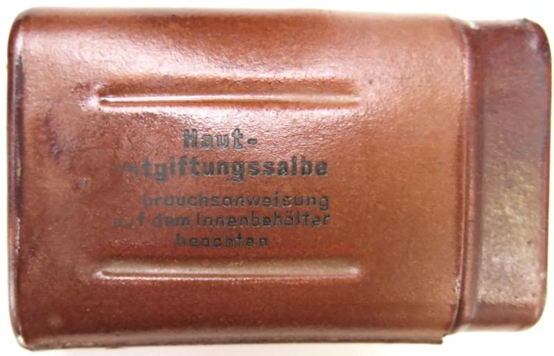 German Wehrmacht Hautentgiftungssalbe 41 Decontamination Kit Unused 1943, Minty.