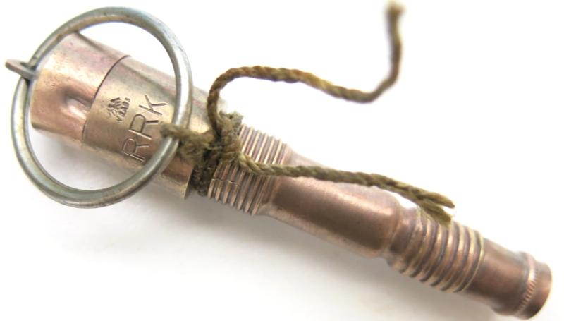German Wehrmacht Zündschnuranzünder 29 ANZ29 RR K, (1934), In Copper, Complete With Wicks Adapter, Inert.