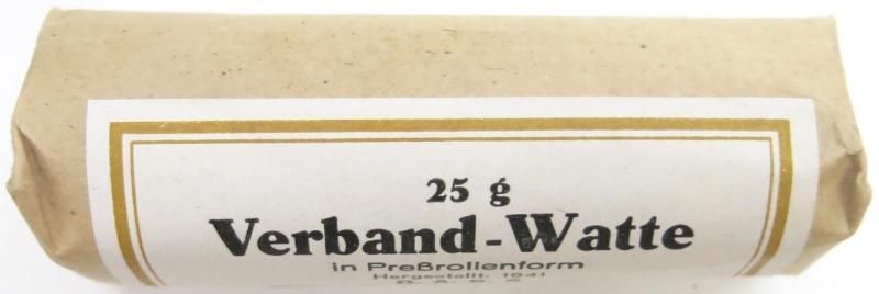 German Luftschutz Hausapotheke Verbandwatte 25 gr PAUL HARTMANN 1941.