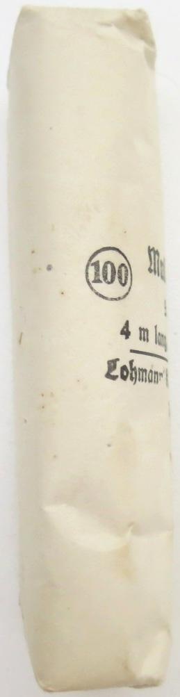 German Deutsches Rotes Kreuz D. R. K. And Luftschutz Hausapotheke Mull-Binde 4 m lang, 10 cm breit Lohmann K. G., Fahr a. Rhein 1942.