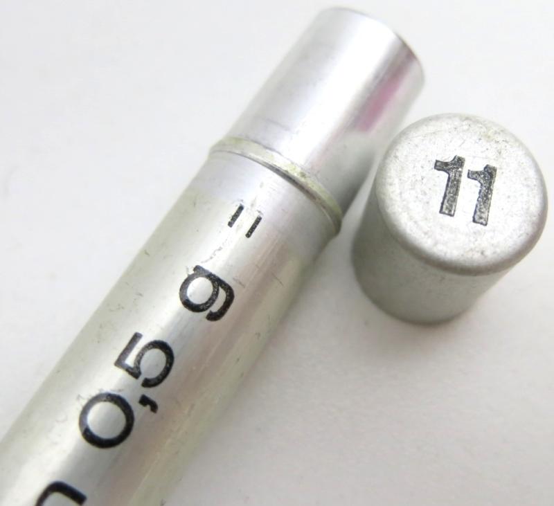 German Wehrmacht Sanitär Aluminium Tablettenröhrchen Medical Pills Tube Tannalbin 0.5 g, Empty.