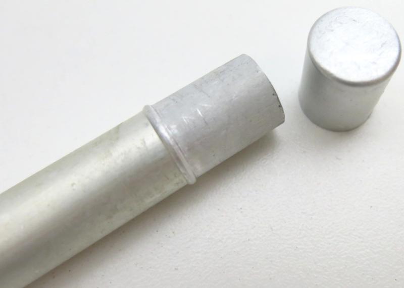 German Wehrmacht Sanitär Aluminium Tablettenröhrchen Medical Pills Tube Kohle-Kompretten, Half Empty.