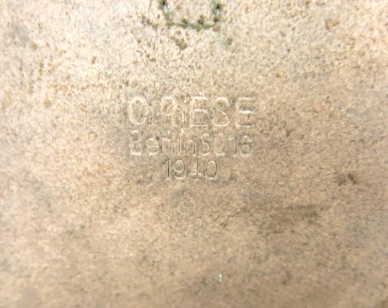 German Wehrmacht/Luftwaffe Dark Brown Meldekartentasche M35 Map Case C. RIESE Berlin SO 16 1940 Dated Nearly Mint.