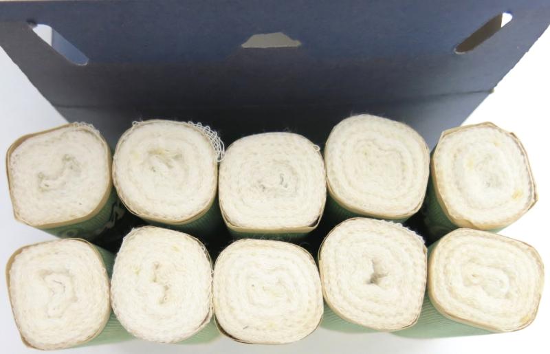 German Civilian Pre War And Wartime Era Kahnemann 10 Stück Mull-Binden 8 cm x 4 m Complete Box.