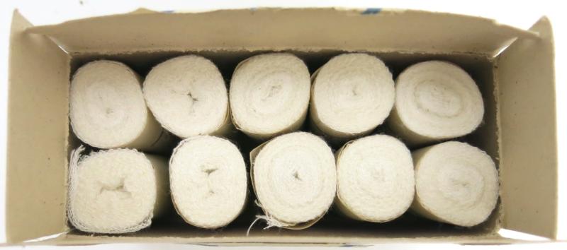 German Civilian Pre War And Wartime Era Elka 10 Stück Mullbinden 8 cm x 4 m Complete Box.