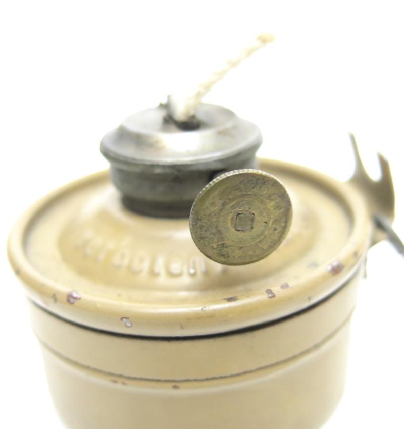 German Wehrmacht Karbid Lamp Einheitslaterne Stahl In Sand Colour Small Petrol Lighter Maker ago.