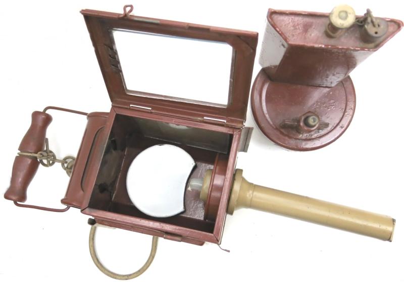 German Wehrmacht Karbid Lamp Einheitslaterne Stahl In Sand Colour Candle Holder Maker nkv.