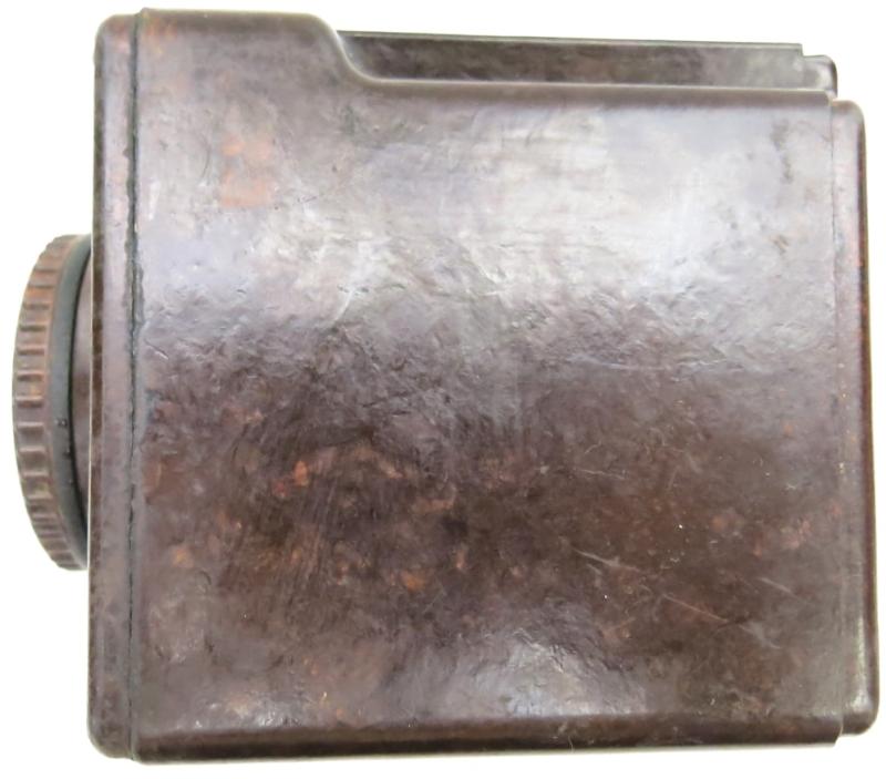 German Wehrmacht Karbid Speckled Chocolate Brown Bakelite Container.