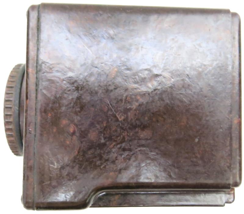 German Wehrmacht Karbid Speckled Chocolate Brown Bakelite Container.