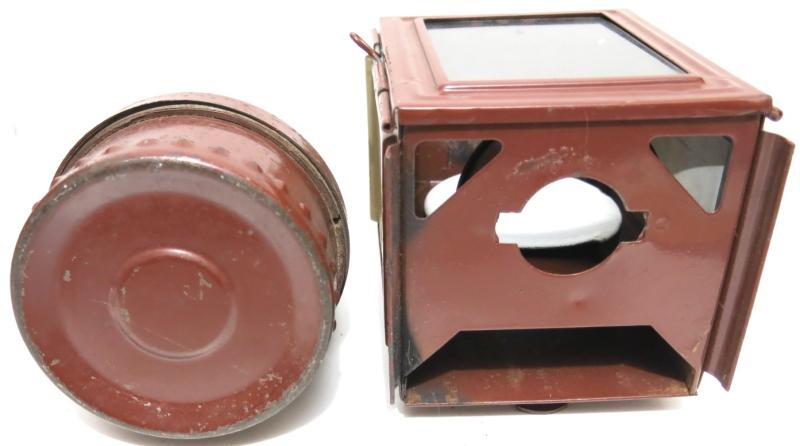 German Wehrmacht Karbid Lamp Einheitslaterne Stahl Last Ditch In Red Primer Complete Set ltf.